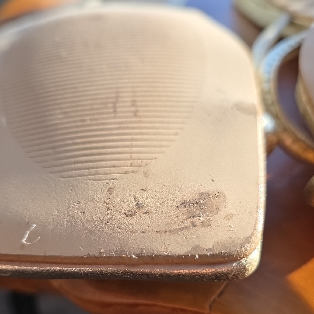 Anthropologie Gold Strappy Mules - Picture 10 of 12